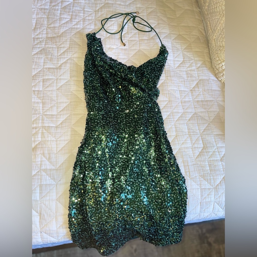 Shaylene sequin cowl neck dress